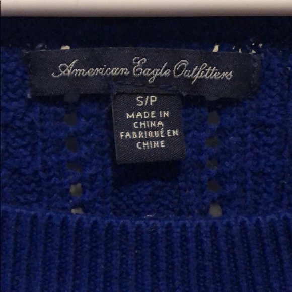 American Eagle Blue Cable Knit Sweater - Picture 3 of 3